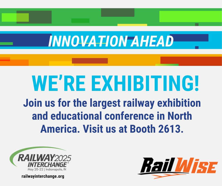 railwiseusa's tweet photo. ☀️ RailWise will be in Indianapolis on May 20-22 for #RailwayInterchange2025. Stop by booth 2613 and see what’s ahead for the #railway industry! #railtechnology, #rail, #railway, #innovationahead, @remsa_rail, #railway_supply, #RSSI, @railwaysystemssuppliers https://t.co/kmOtmZzsjH