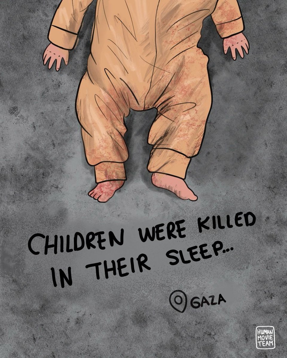 Soykırımcı İsrail, Gazze’de çocukları uykularında öldürüyor.

Genocidal Israel is killing children in their sleep in Gaza.