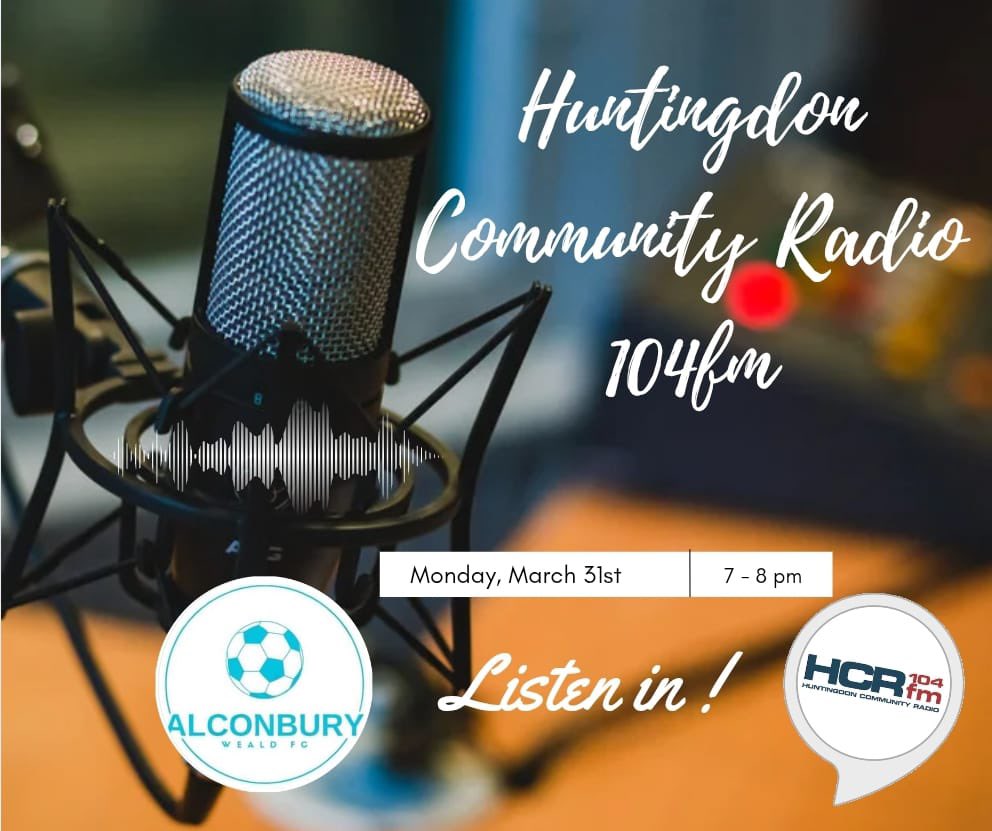 Oh wow, we are going live on air with Huntingdon Radio. We have been invited to talk about our community coming together over football, it’s an amazing offer so listen in #hcr104fm #uptheweald #football #grassroots #motiq