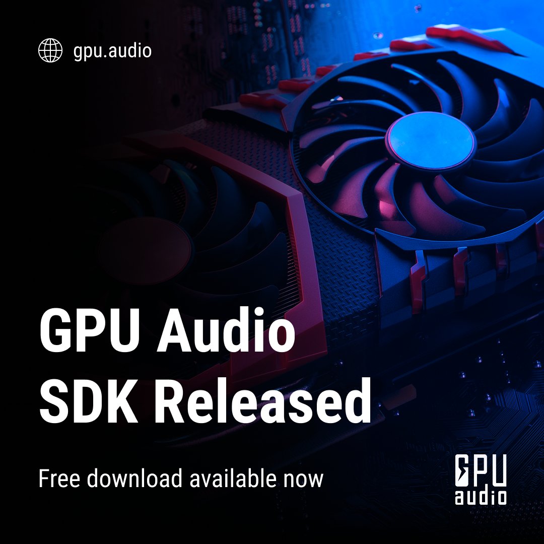 The GPU Audio SDK is available now! 🚀

Get free access to GPU processing by downloading and agreeing to the EULA on our site. 

We've included a use-case to get you started: build your own GPU-powered Neural Amp Modeler!  

gpu.audio/sdk