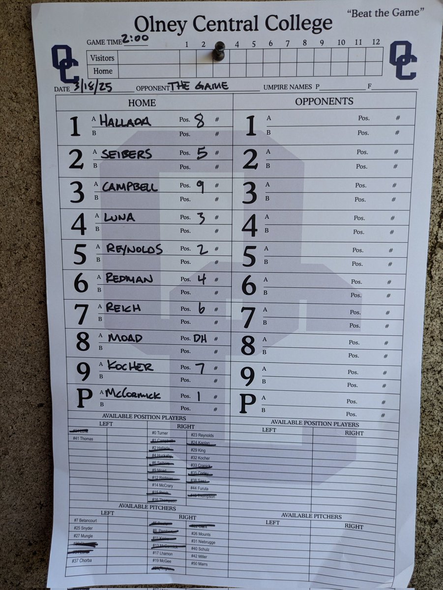 Game Day! Short trip to Wabash Valley. First Pitch at 2pm. Let's go Knights! #beatthegame #occbsb #occathletics