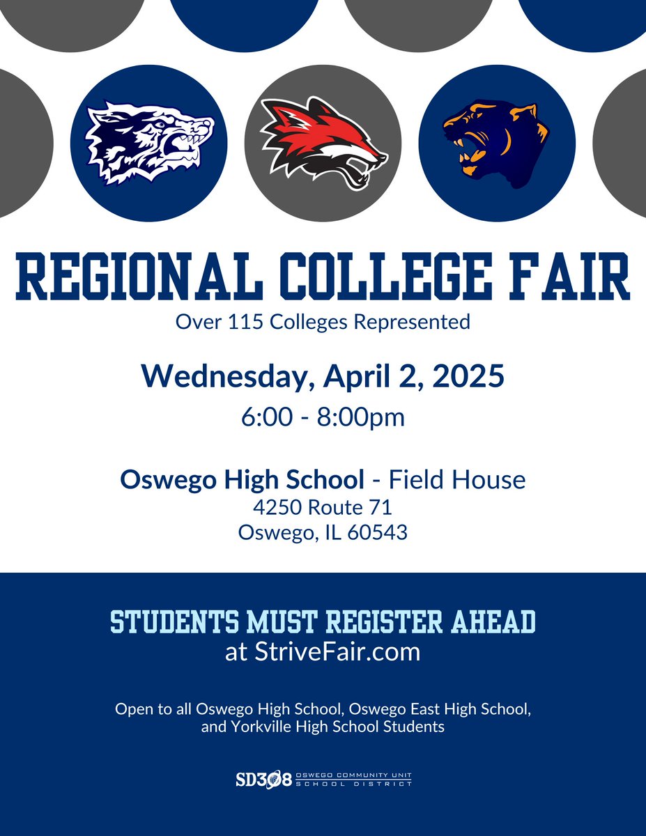 Register now for the Regional College Fair at StriveFair.com