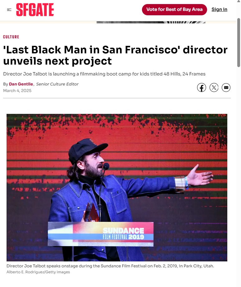 Film_SF's tweet photo. Over three weeks this summer (June 16 - July 3), join director Joe Talbot and the creative minds behind "The Last Black Man in San Francisco" for a masterclass in how to make a great San Francisco movie.
To learn more, go to https://t.co/tVGYh50ZBE!
#filmsf #independentfilm https://t.co/wrZWZQmzuZ