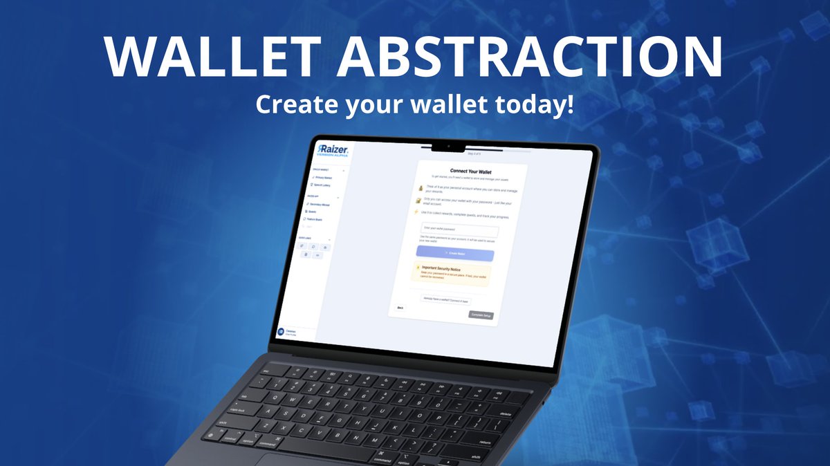 devz have been cooking 🧑‍🍳 Web2 can now onboard Raizer easily, by creating a noncustodial wallet directly at onboarding.

one step closer to complete abstraction!
Wallet... ✅
Gas... ⏳
Blockchain... ⏳

next weeks gonna be interesting.