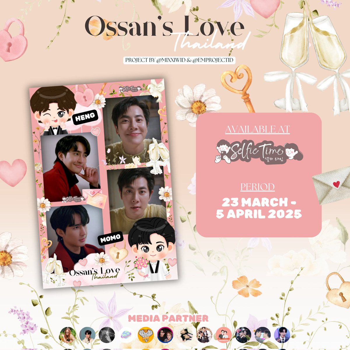 EMprojectID's tweet photo. ✨️ Ossan's Love Last Eps ✨️
Photobooth Project Event

Event by: @mixxiwID &amp; @EMprojectID

🗓️ 23 March - 05 April 2025
📍@selfietimeid
✨Detail on poster

share your moment and tag us ♡

#KondanganHengMo
#OssansLoveTH #EarthMix https://t.co/EnK4YXtTMJ