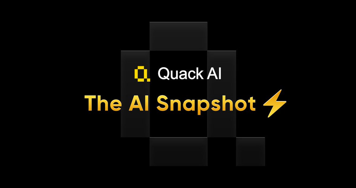 Quack AI: The AI Version of #Snapshot ⚡️

On-chain governance is slow, manual, and inefficient. We’re fixing that with AI-powered decision-making. 💡 

Quack AI enables:
 • Smarter proposals with AI-driven insights
 • On-chain voting in seconds with rewards for active