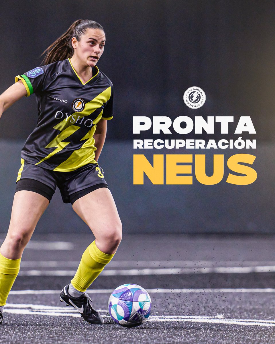 RayodeBarcelona's tweet photo. 💛 𝑷𝒓𝒐𝒏𝒕𝒂 𝒓𝒆𝒄𝒖𝒑𝒆𝒓𝒂𝒄𝒊𝒐́𝒏, 𝑵𝒆𝒖𝒔. 

Nuestra jugadora ha sufrido una rotura en la meseta tibial que la tendrá alejada de los terrenos de juego de 4 a 6 semanas. https://t.co/dSED9keyp4