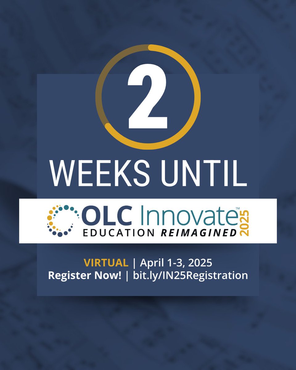 OLCToday's tweet image. 🤩 2 weeks until OLC Innovate 2025! 

🧐 What are you most looking forward to at OLC Innovate 2025? Explore the full program now and let us know in the comments!
🔗 bit.ly/IN25Program

‼️ There&apos;s still time to register! bit.ly/IN25Registrati…

#OLCInnovate2025