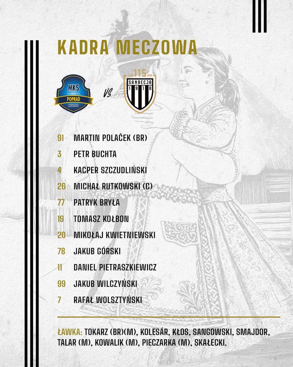 SandecjaNS's tweet photo. #POPSAN | Kadra meczowa ⚪⚫ https://t.co/HGqLvXIbCa