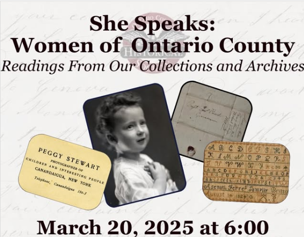 MrP_CA's tweet photo. Celebrate Women’s History Month @ OCHS
This event highlights women’s voices as selected from diaries, letters, magazines, and books from our archives. Ontario County Historical Society brings voices to life in a special program that reveals the female experience through time. https://t.co/XffdGfN4AV
