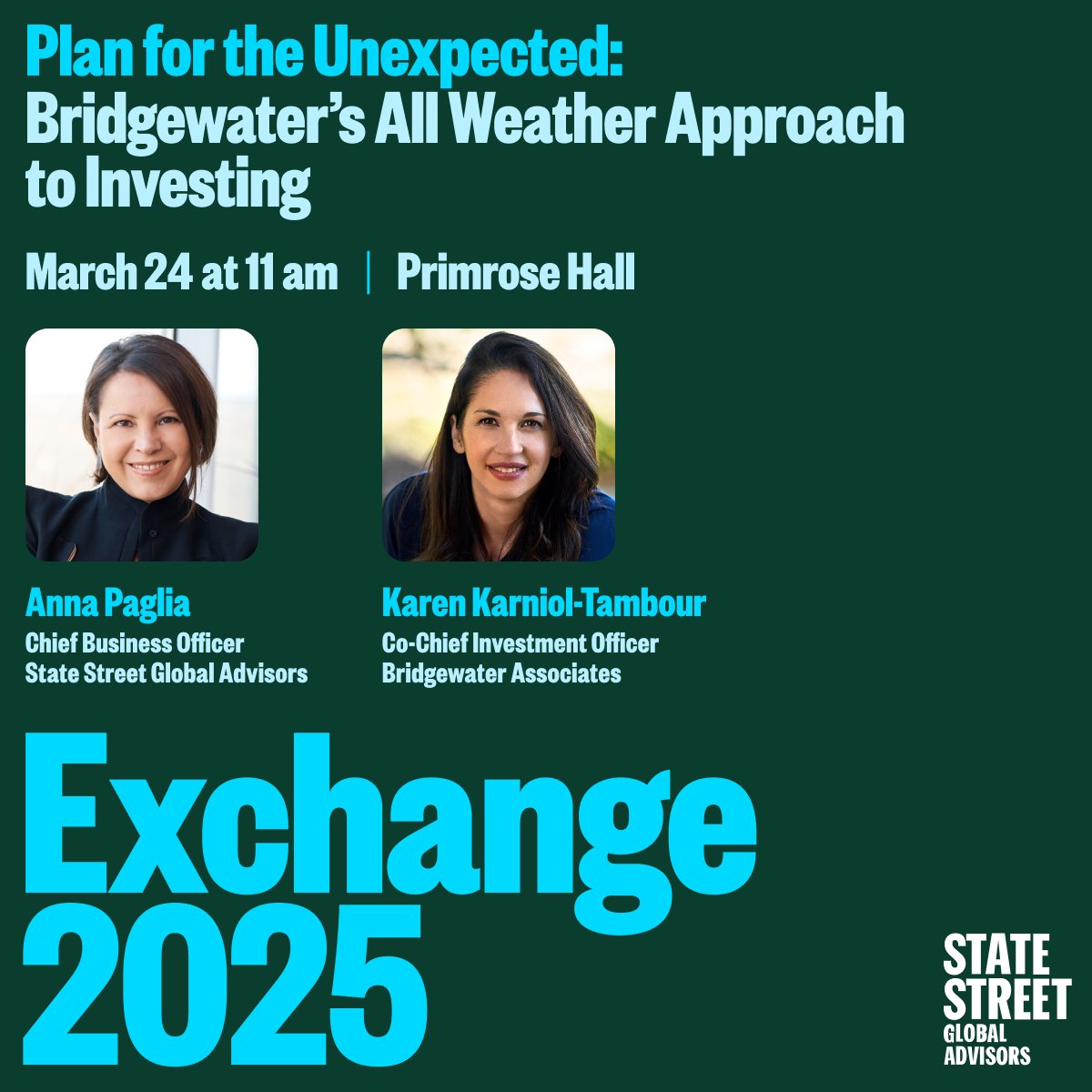 Market volatility is back — is your portfolio ready? Don’t miss our @ExchangeETF 2025 mainstage session with Anna Paglia and Bridgewater Associates’ Karen Karniol-Tambour on why a balanced, multi-asset class All Weather approach is particularly relevant in today’s environment.