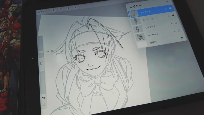 朝から描いていた絵が一区切りついたのでちょっと落書き✏️ 