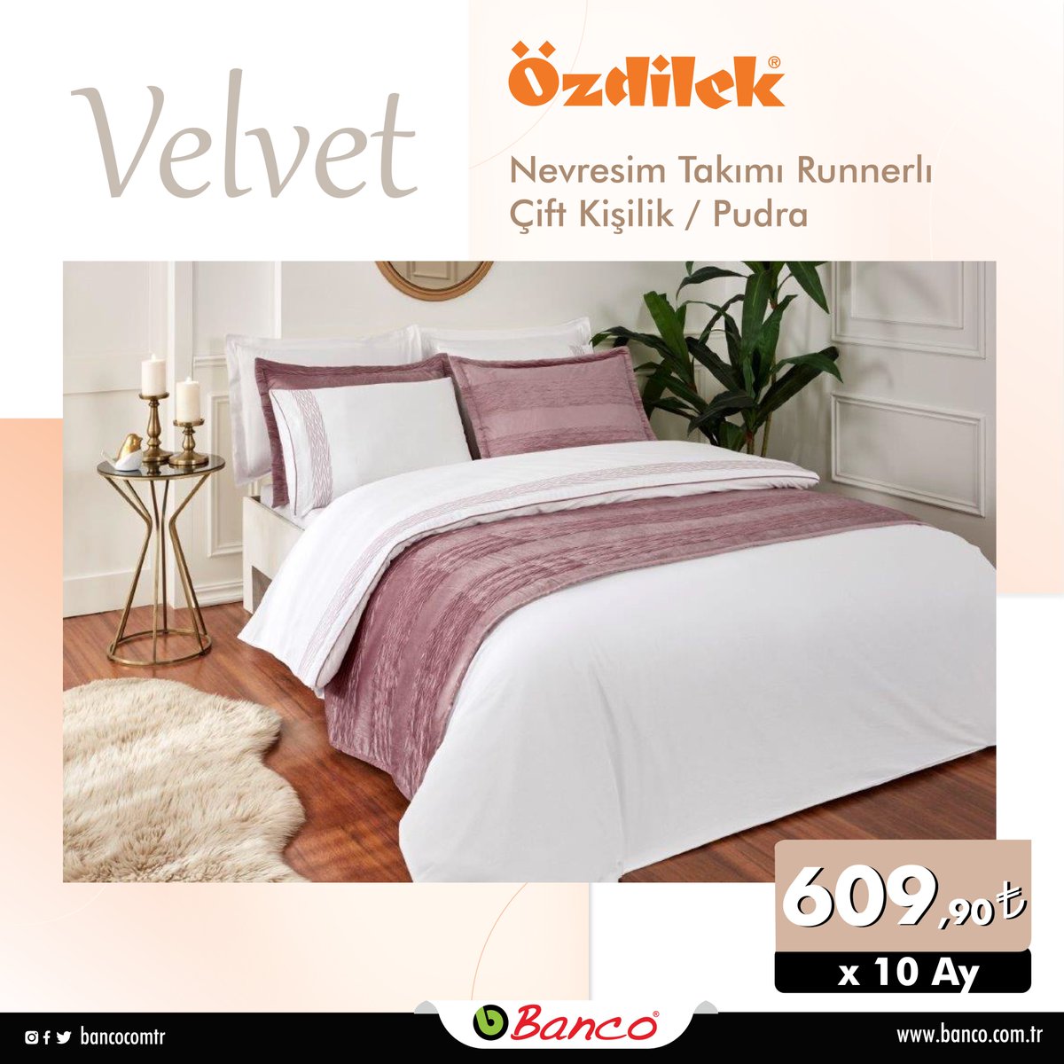 Bancocomtr's tweet photo. Özdilek kalitesi ve zarafetiyle evinize şık bir dokunuş katın.

#banco #özdilek #evtekstil #nevresimtakımı #nakışlısaten #runnerlı #zarif #kaliteli https://t.co/xURDCSjFBZ