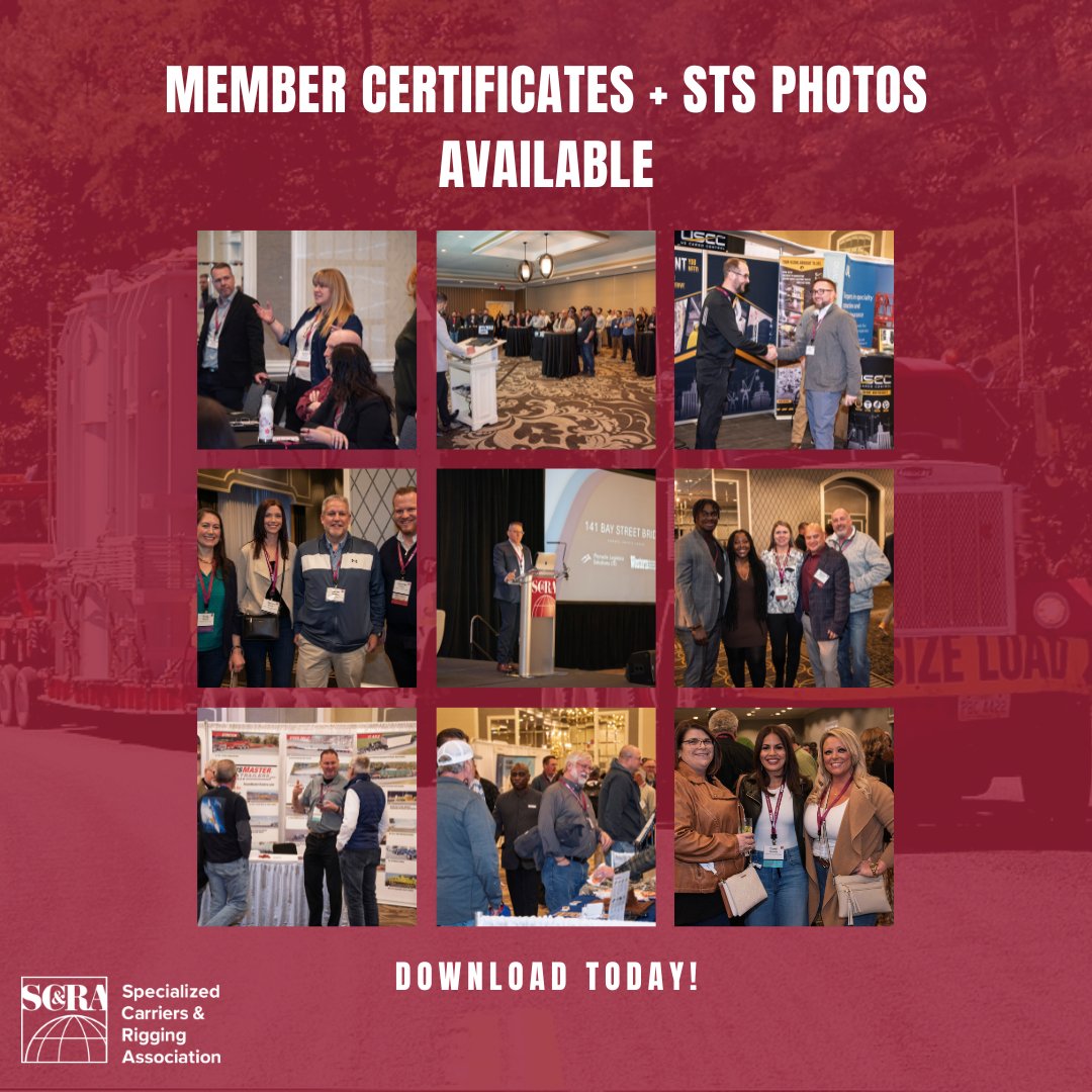 📢 SC&amp;RA Members - Your 2025 Membership Certificates &amp; Logos are ready! 

🎉 Download now to showcase your membership. 🔗ow.ly/oeuf50Vhf49

📸Plus, photos from the 2025 Specialized Transportation Symposium are available! 📸🔗scranet.smugmug.com/Specialized-Tr…

#SCRANET