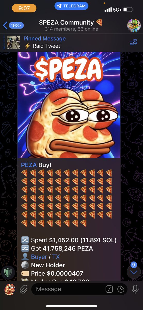 YThePrinz0x's tweet photo. Another wise investor decided to drop $1450 USD on $PEZA 🐸🍕

Smartest $1450 he ever spent 

Bh4ht4JtrDgp589bYCGLxkM74b1D9wRujscmmiC7pump https://t.co/QwJ8J7cpXz