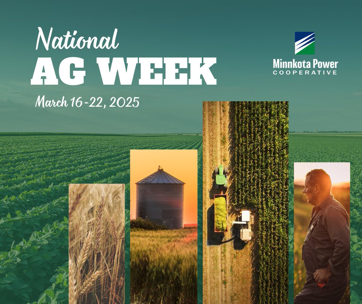 From sunrise to sundown, agriculture keeps our region moving. We’re proud to provide the energy that helps farms throughout North Dakota and Minnesota thrive! ⚡🌾

#powerpeople #NationalAgWeek