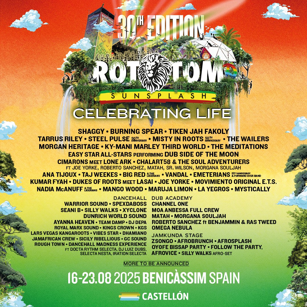 IN THE NEWS @ REGGAEVILLE.com

Rototom Sunsplash 2025 Unveils 60 Artists for 30th Edition 
 
#rototomsunsplash #rototomsunsplash2025 #reggaeville #reggae #festiville