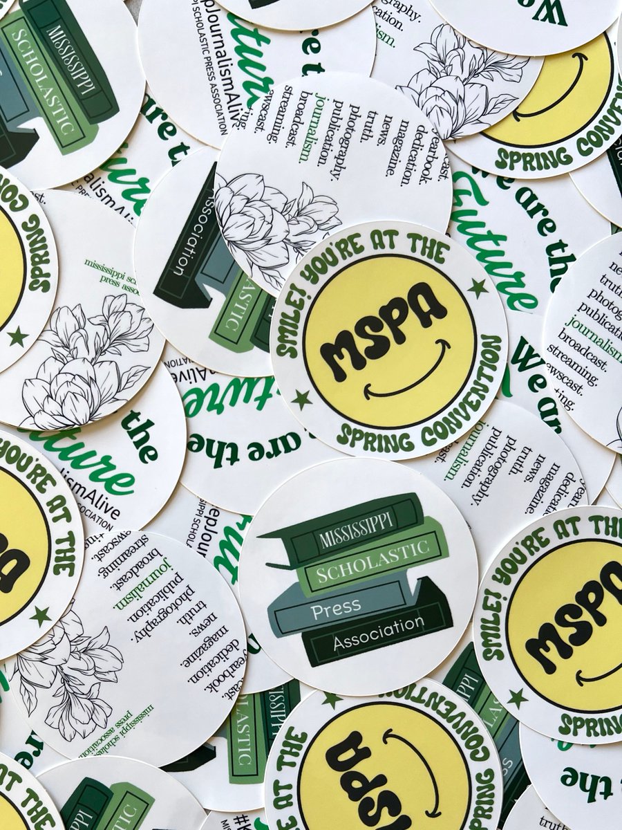 SMILE! MSPA's Spring Convention is a little over a week away! 📸

Be sure to stop by our pub swap table and grab some stickers designed by Paxton McGee from Hartfield Academy and Lauren Allen from Hernando HS! 

We are so excited to see you next week! 💚 #mspa25