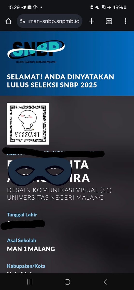 Mwoiizz's tweet photo. #portofoliosnbp2025 #SNBP2025 
Alhamdulillah usaha gak menghianati hasill😭💙💙 https://t.co/ktOgiKfA4U