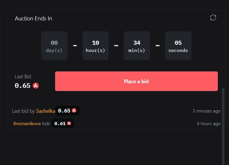 Hooray!!! Bid Alert ❤️‍🔥

Thank u so much dear <a href="/sashelka/">Sashelka♡🖤🩸</a> 🥰🫂👉🌹

Current Offer: 0.65 #avax