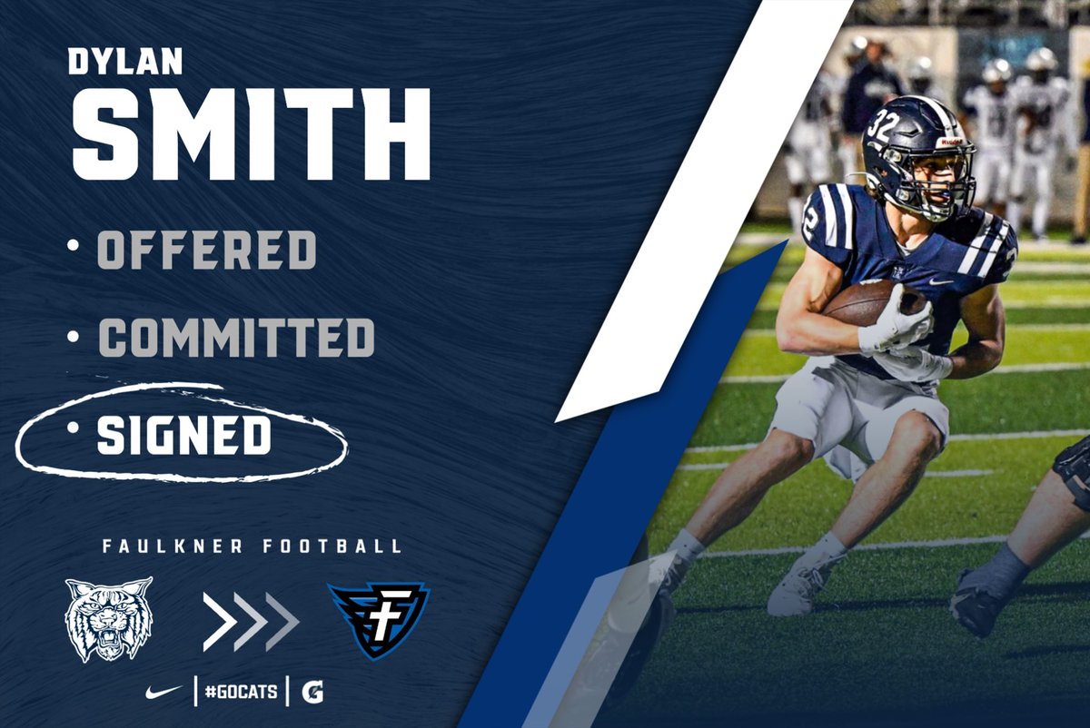 Congratulations to Dylan Smith on signing today to continue his academic &amp; athletic career with the Faulkner Eagles! | #GoCats | #GoEagles