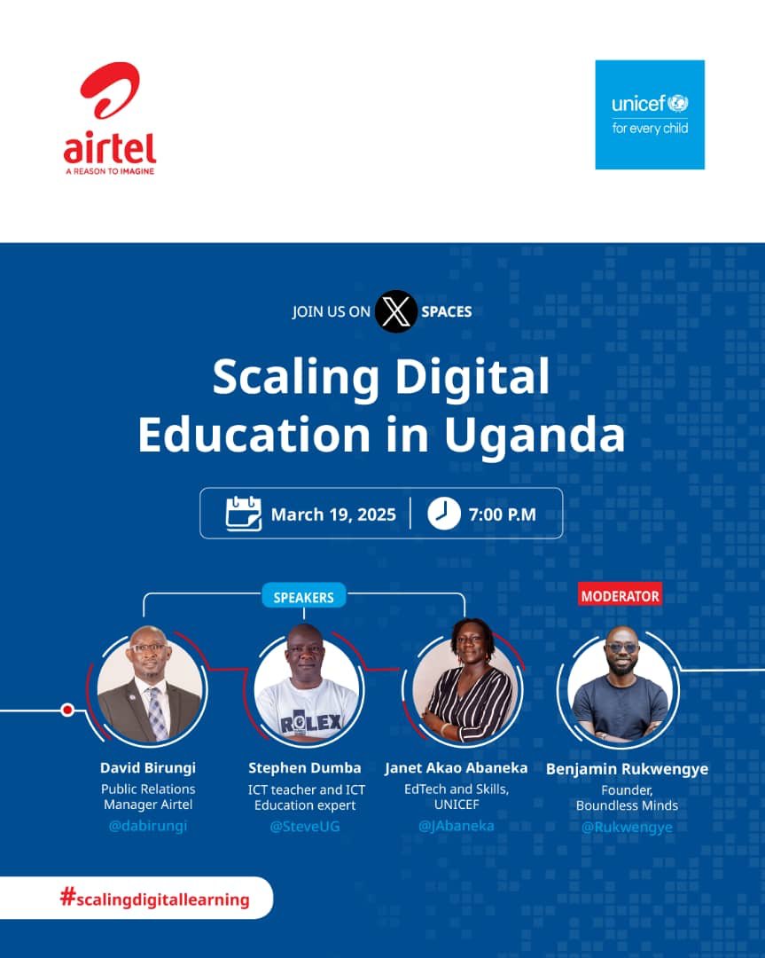 Is that you <a href="/SteveUG/">Restless Teacher™</a>? As we prepare for the International Day of Digital Learning, let's continue working towards affordability and inclusion for all students in Uganda. Together, we can bridge the digital divide.

Thank you <a href="/Airtel_Ug/">Airtel Uganda</a>, <a href="/UNICEFUganda/">UNICEF Uganda</a>

#ScalingDigitalLearning