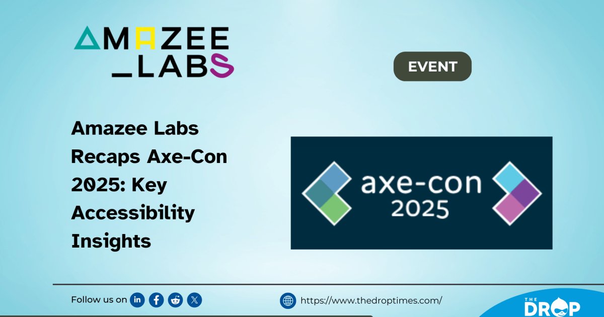 thedroptimes's tweet image. Key takeaways from #AxeCon 2025! 🧑‍💻 @amazeelabs  breaks down top sessions on UI/UX accessibility, ARIA-live for screen readers, and testing best practices. Discover how to build more inclusive digital experiences! ♿💡 #WebAccessibility #Drupal
👉 bit.ly/4iC5aOK