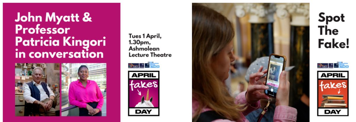 Oxford Population Health (OxPop) (@oxford_ndph) on Twitter photo This year’s April Fakes Day focuses on the fakers, fraudsters, and those they fooled.
Find out more about this year’s events, organised by the <a href="/Ethox_Centre/">Ethox Centre</a> in collaboration with <a href="/TORCHOxford/">TORCH Oxford</a> 👉 buff.ly/WzZdZE2 This year’s April Fakes Day focuses on the fakers, fraudsters, and those they fooled.
Find out more about this year’s events, organised by the <a href="/Ethox_Centre/">Ethox Centre</a> in collaboration with <a href="/TORCHOxford/">TORCH Oxford</a> 👉 buff.ly/WzZdZE2