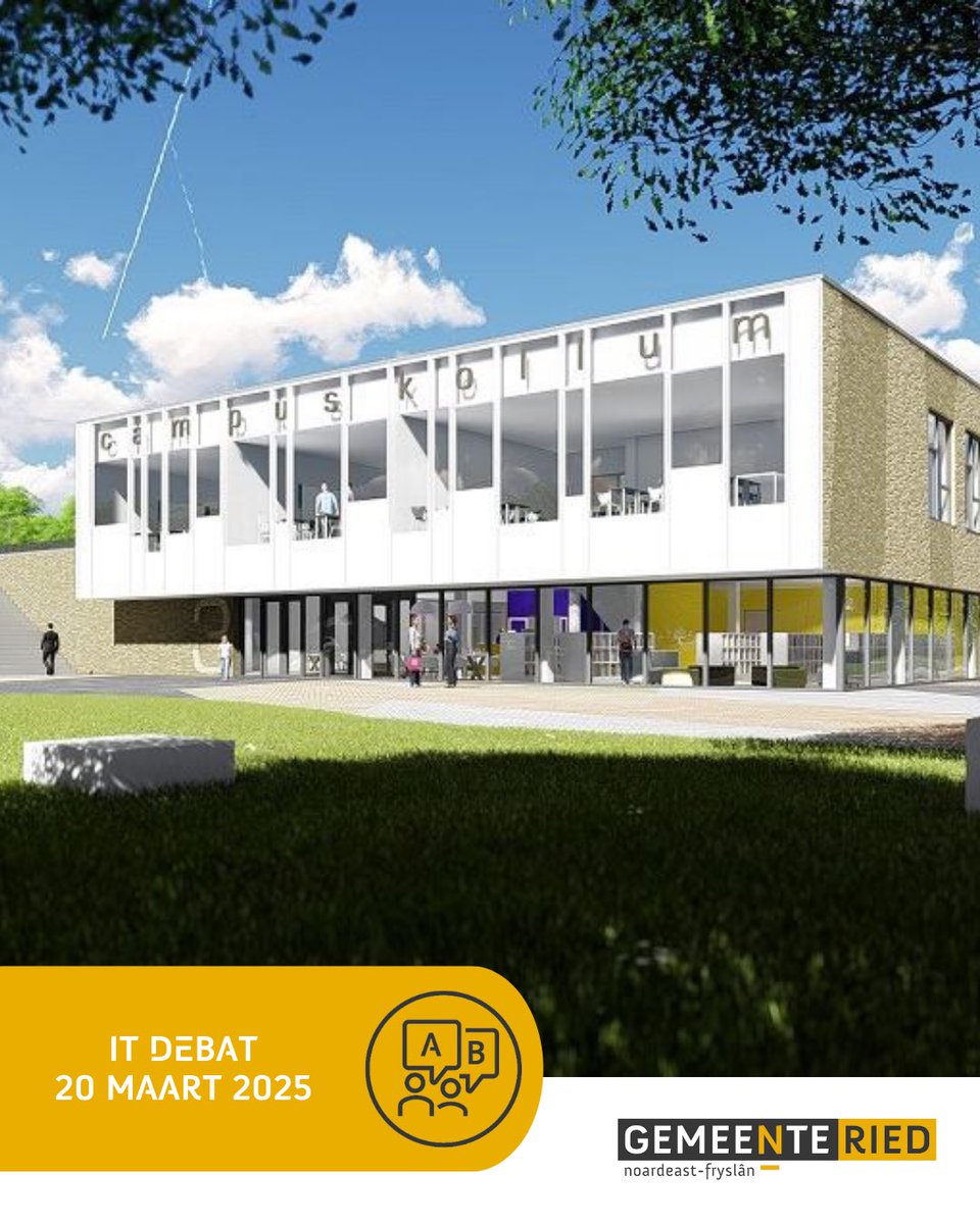 It Debat – 20 maart 2025 oanslutend oan It Beslút
 
De ried giet yn debat oer:
- Brede Campus Kollum
- Programma Grondbeleid 2025-2028
 
Mear ynformaasje fia: riednoardeast-fryslan.nl

#riednoardeast