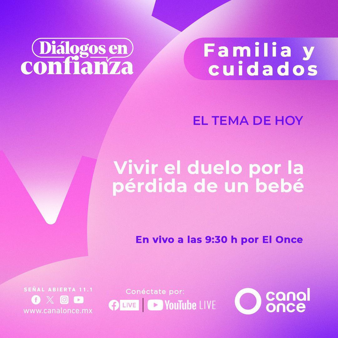 📌El tema de hoy: Vivir el duelo por la pérdida de un bebé.

Sigue la transmisión en:

☑️#YouTubeLive: bit.ly/3ZQmdnM
☑️#FacebookLive: bit.ly/3Q9ulfR
☑️#Blog: bit.ly/3rONCty

🟣9:30h⏰

🎙️ <a href="/marisaescribano/">Marisa Escribano</a> y <a href="/azzucelis/">Azucena Celis 🗺️</a> 

#DiálogosFamiliaYCuidados
