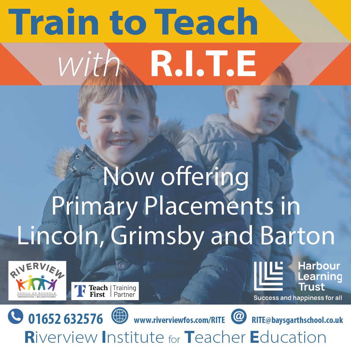 Train to teach <a href="/HarbourLearning/">Harbour Learning Trust</a> with our partner provider R.I.T.E teacher training. Have a look below and get in touch. 
#values #teachertraining 
<a href="/hartsholmeacad/">Hartsholme Academy</a> <a href="/ErminePrimary/">Ermine Primary Academy</a> <a href="/stgilesacad/">St. Giles Academy</a> <a href="/WoodlandsA/">Woodlands Academy</a> <a href="/PrimaryGreat/">Great Coates Primary</a> <a href="/HealingAcademy1/">Healing Academy</a> <a href="/HealingPAcademy/">Healing Primary Academy</a> <a href="/WBJJuniorSchool/">William Barcroft Junior School</a>
