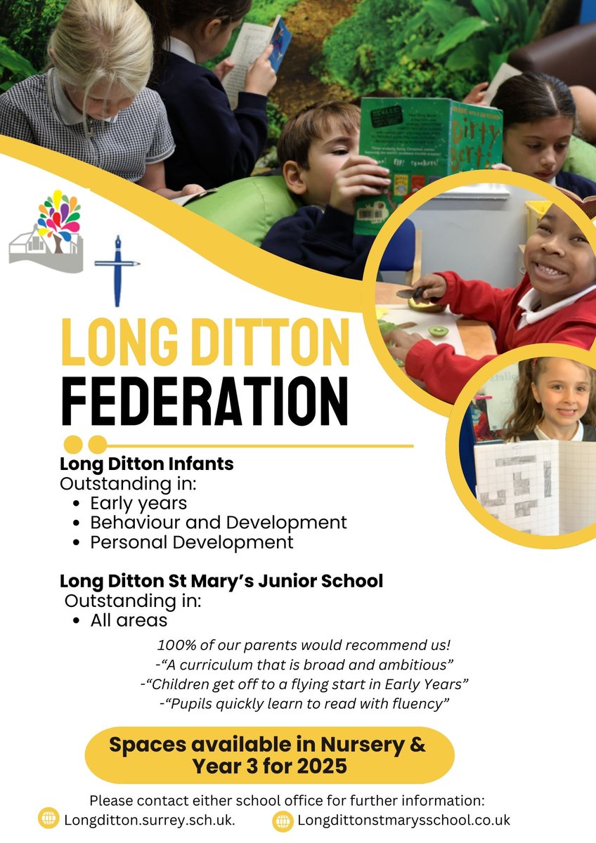 Please get in touch if you are interested in a place for your child at one of the Long Ditton Schools.