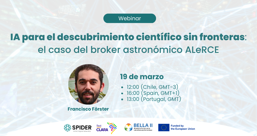 Red_REUNA's tweet photo. Mañana 19 de marzo a las 12:00 (GMT-3), únete a la primera charla del #CallforIdeas de @spider_HEU y @RedCLARA, y descubre cómo la IA está transformando la investigación astronómica 🌌📡
Regístrate aquí: https://t.co/VVmJiOrwQv https://t.co/8VulB53JA2