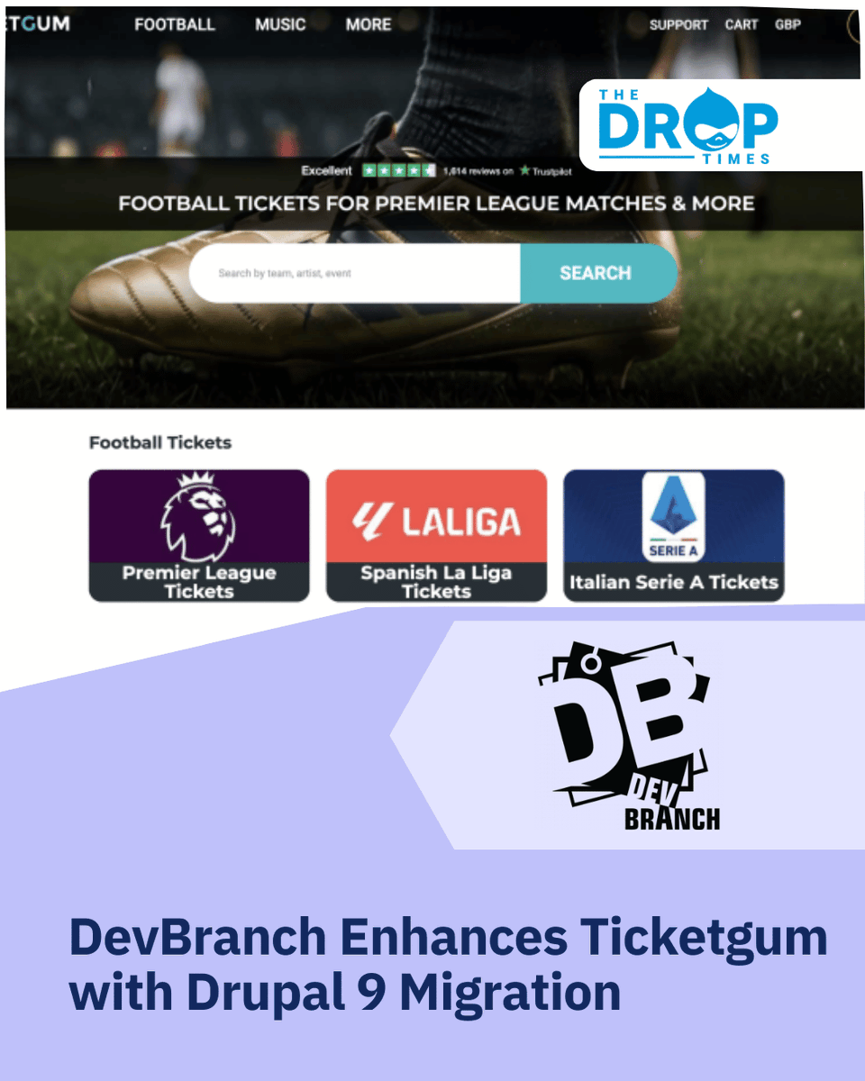 thedroptimes's tweet image. Ticketgum’s platform just got a major upgrade! @DevBranch_Team  migrated the ticket marketplace to #Drupal 9, integrating advanced e-commerce, real-time reservations & security optimizations. Next stop: Drupal 10 & 11! 🔥 #DrupalMigration #Ecommerce
👉 bit.ly/3RfhYyv