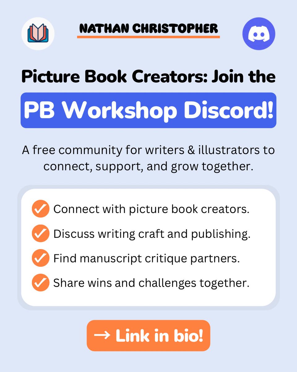 Did you know there’s a Discord server just for picture book creators? 📚✍️

PB Workshop is a supportive community of creators navigating the ups and downs of publishing together.

Free and open to all—link in bio!