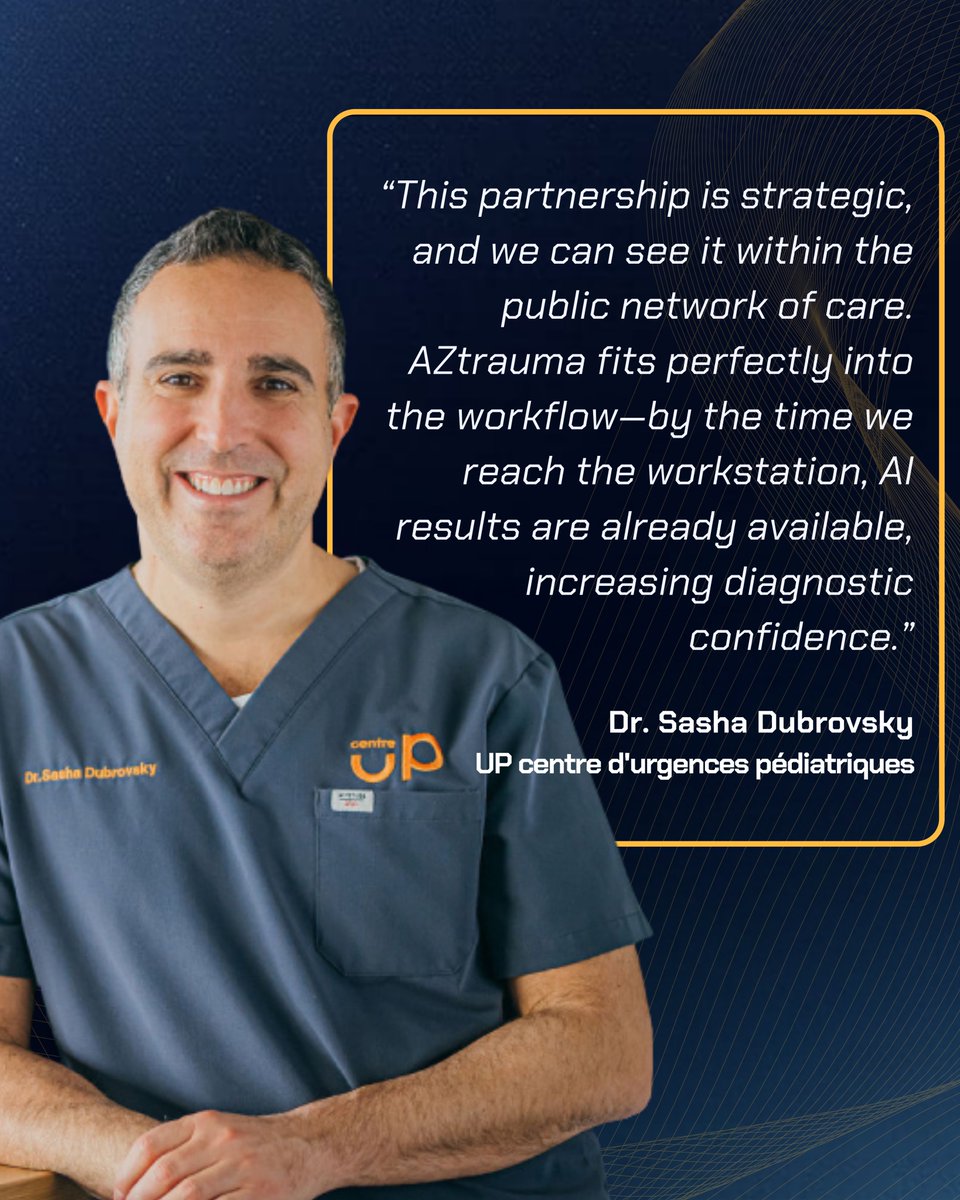 AZmed_AI's tweet image. We are pleased to announce our latest partnership with UP Centre for Pediatric Emergencies and Radiologie Dix30 in Canada. 🇨🇦
UP Centre for Pediatric Emergencies, Canada’s first specialized pediatric emergency center outside of a hospital, and Radiologie Dix30, a leading…
