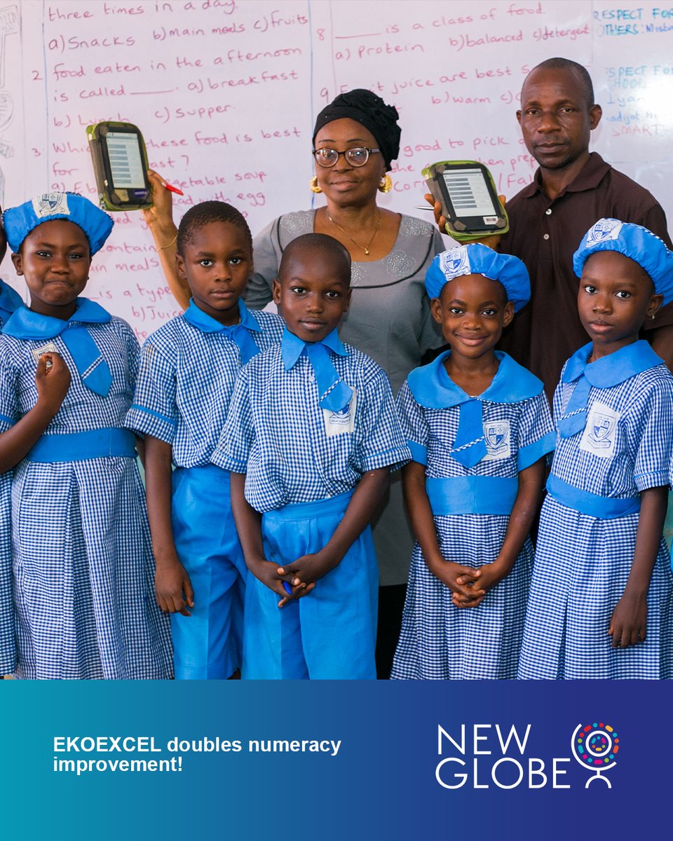NewGlobeEdu's tweet image. In just seven weeks of instruction, #EKOEXCEL pupils achieved a rate of improvement in #numeracy that was twice as fast as their peers in comparable schools, demonstrating the program&apos;s effectiveness in accelerating foundational learning.