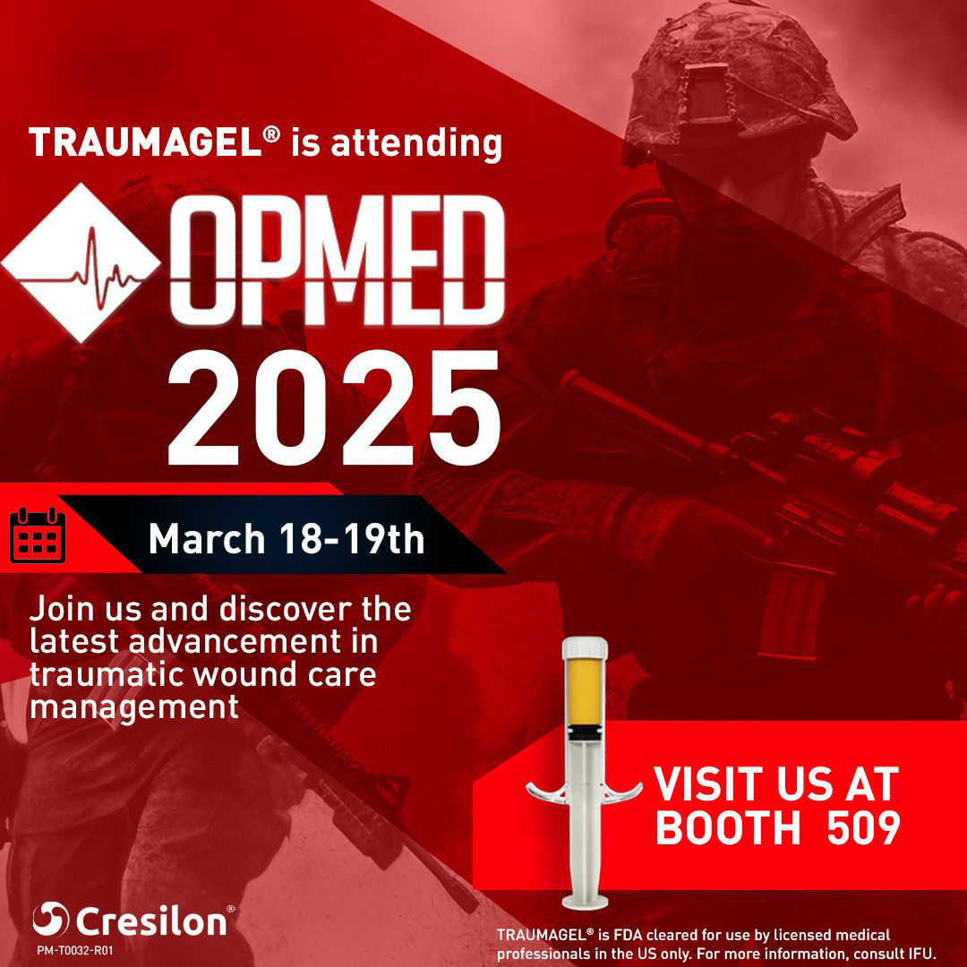 TRAUMAGEL® will be at OPMED 2025 on March 18-19. Visit us at Booth 509.

#hemostasis #traumacare #biotechnology