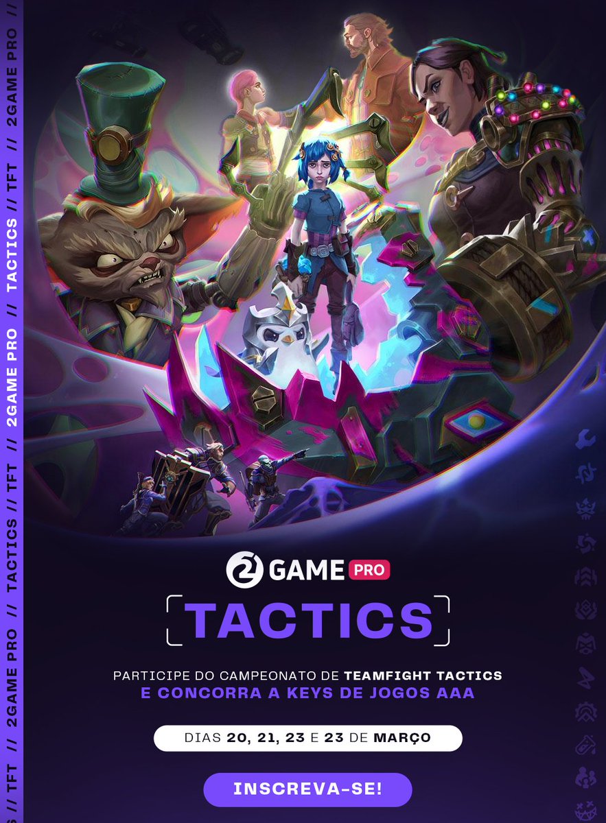 Chamando todos os mestres de TFT! 🔥

Você confia nas suas habilidades em Teamfight Tactics e sonha em se tornar um profissional?

Então essa é a sua chance! A 2GAME PRO está promovendo 4 Copas de TFT, torneios imperdiveis imperdível para quem quer brilhar no cenário competitivo.