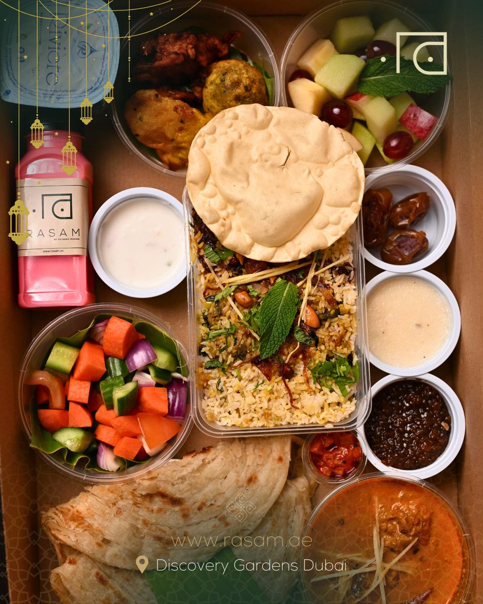 RasamByAvinash's tweet image. Feast on our Grand Iftar Box for just AED 30/-! 🌙✨

📍 Available at Rasam, Discovery Gardens Dubai

For Enquiry:
 📱+971 588 124020 | ☎️ (04) 4377371
 🚗 Parking Available

#IftarBox #RamadanSpecial #DubaiEats #RasamDubai #RamadanVibes