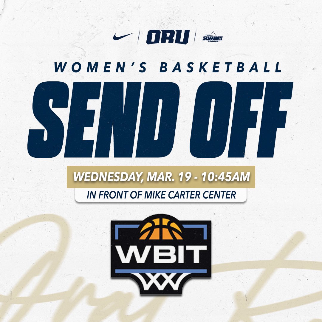 Ready for departure 🚎

Join us in front of the Mike Carter Athletic Center on Wednesday morning at 10:45 a.m. to send off your ORU women’s basketball team as they make their first ever WBIT appearance!

#ORUWBB | #GoldenStandard