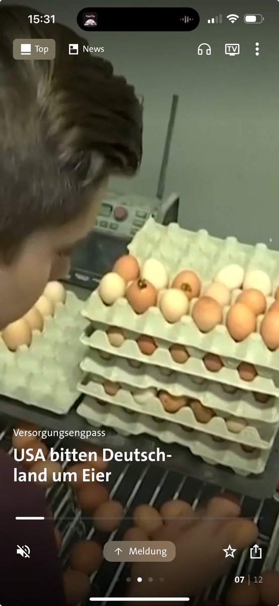 The US ask Germany for eggs due to a shortage. As Germans we happily help a developing country.
