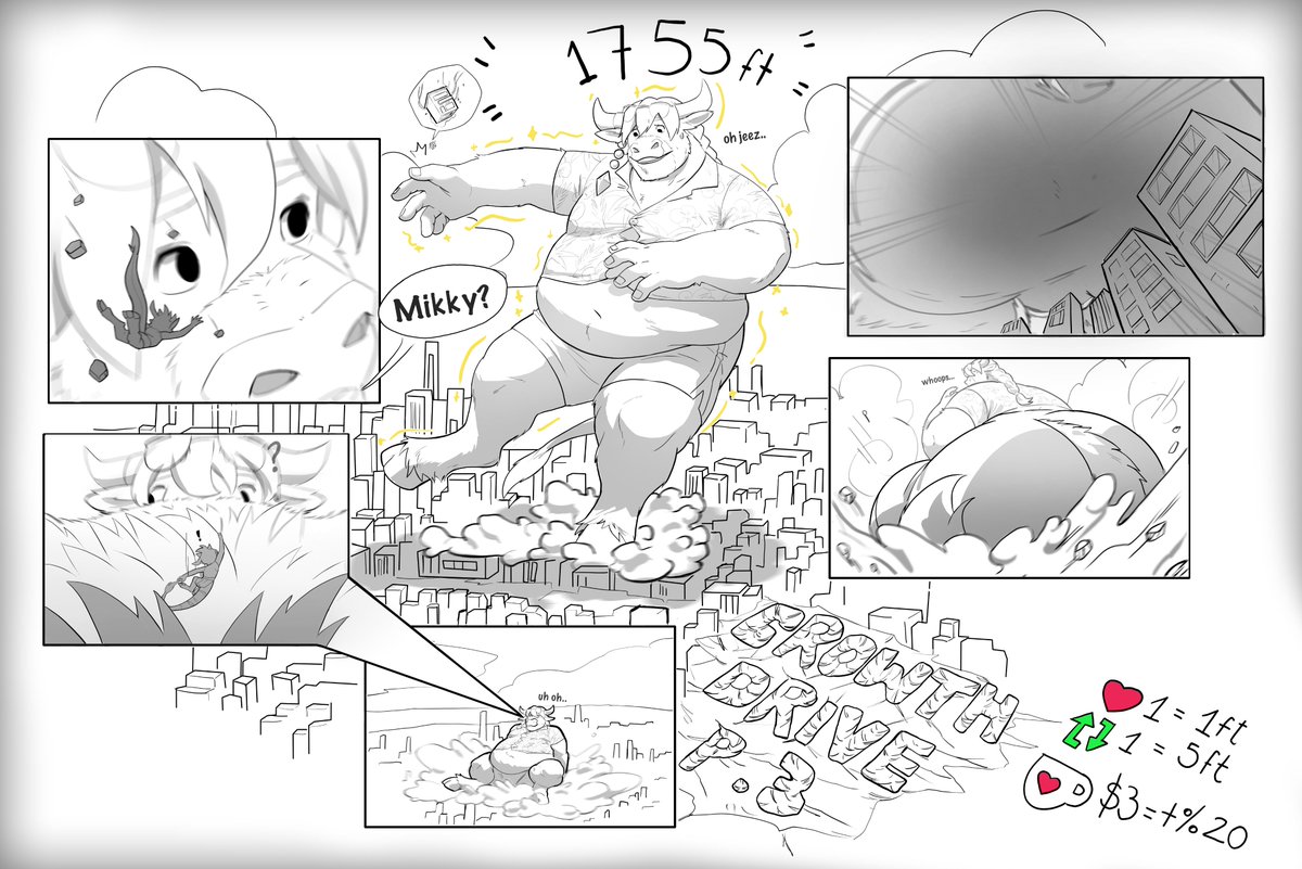 The 3rd part of the growth drive is here! 

I swear I'm not doing this stuff on purpose 🍑

🎨: <a href="/RMikkyart/">R.Mikky 🦝🌱</a>  

If you would like to see my cow get even bigger, any support or donation would be greatly appreciated!❤️

 (Donate in the replies below)
