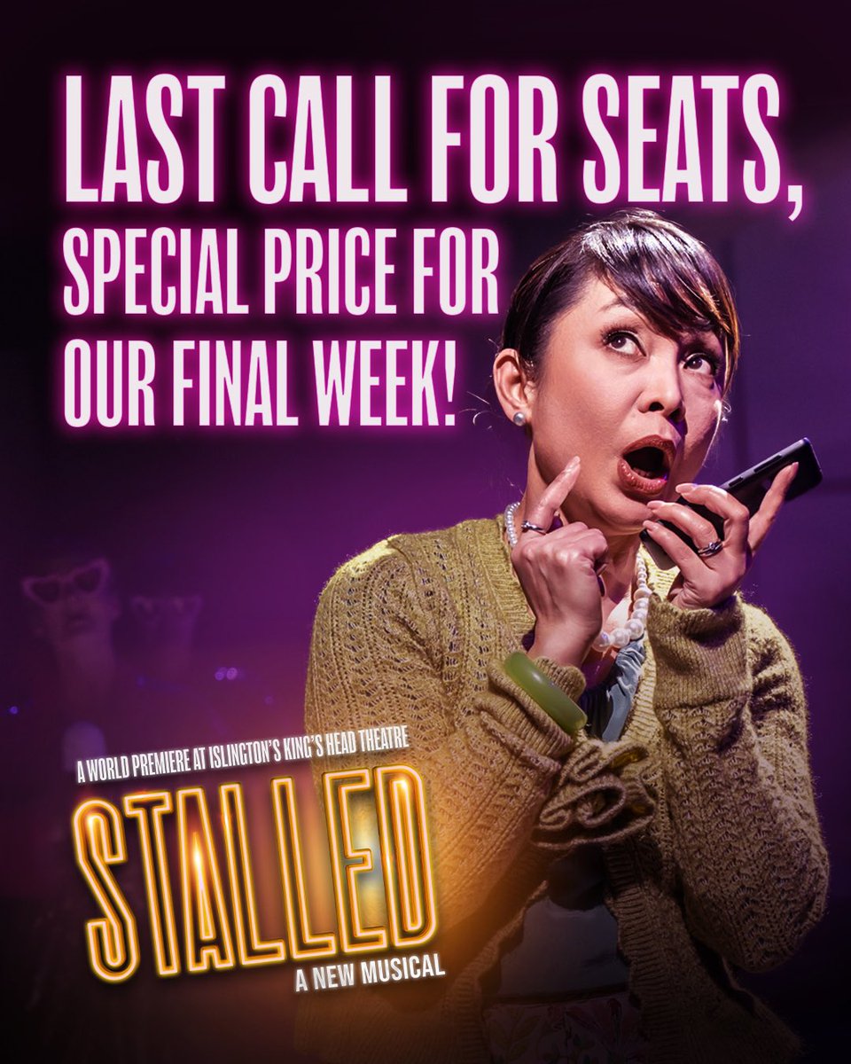 stalledmusical's tweet photo. Final call in the Stalls!📣

Don't miss out on your last chance to see #StalledMusical in London! We are so grateful for our loving audiences who have supported our run at @KingsHeadThtr! For our final week you can now get 50% off last available seats using code STALLED50 https://t.co/8gwFVVXZre
