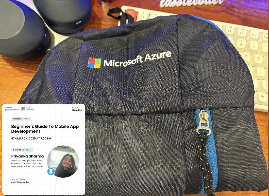 Priyanka Sharma (@lassiecoder) on Twitter photo Just received an awesome swag pack from the Microsoft Azure team for speaking at the π½ππππ£π£ππ§βπ¨ ππͺπππ π©π€ ππ€πππ‘π πΌπ₯π₯ πΏππ«ππ‘π€π₯π’ππ£π© - π Space!
Huge thanks to <a href="/azdevindia/">Azure Developer Community</a>, <a href="/tejasvtwts/">Tejas V</a> and <a href="/NextGenAbhi/">Abhilash BL</a> for the thoughtful gesture. β¨
Loved being Just received an awesome swag pack from the Microsoft Azure team for speaking at the π½ππππ£π£ππ§βπ¨ ππͺπππ π©π€ ππ€πππ‘π πΌπ₯π₯ πΏππ«ππ‘π€π₯π’ππ£π© - π Space!
Huge thanks to <a href="/azdevindia/">Azure Developer Community</a>, <a href="/tejasvtwts/">Tejas V</a> and <a href="/NextGenAbhi/">Abhilash BL</a> for the thoughtful gesture. β¨
Loved being
