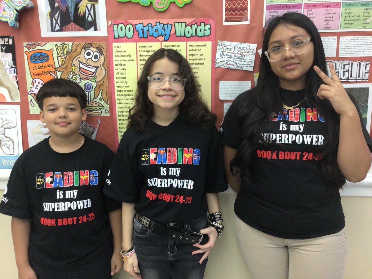 Our Bookbout team is ready! They will be competing against other schools today. A big thanks to their teacher, Ms. Gajardo, for their guidance. <a href="/mdcps_ela/">Elem ELA Dept</a> #YourBestChoiceMDCPS <a href="/MDCPS/">Miami-Dade Schools</a> <a href="/MDCPSCentral/">Central Region</a> <a href="/SuptDotres/">Jose L. Dotres, Ed.D.</a> <a href="/miamimagnets/">Miami Magnet Schools</a> <a href="/MariTereMDCPS/">Mari Tere Rojas🍎</a> @msswain_cro  <a href="/Secondary_ELA/">M-DCPS Secondary ELA/Reading</a>