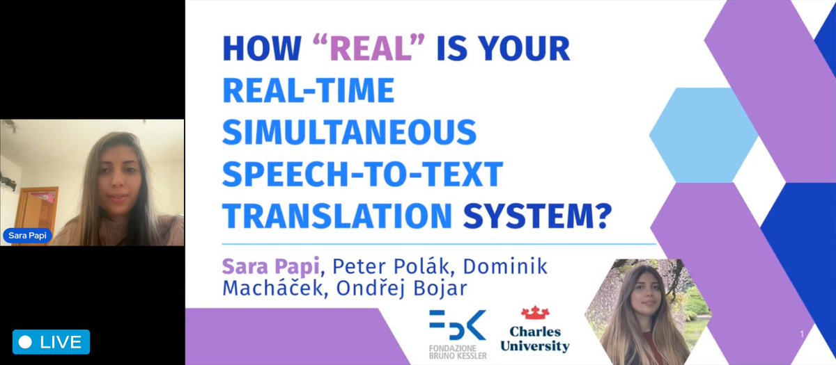 Our first guest speaker to join the virtual stage at #SlatorCon Remote is <a href="/FBK_research/">Fondazione Bruno Kessler - FBK</a>’s <a href="/sarapapi/">Sara Papi</a>, where she explores How “Real” is Your Real-Time Simultaneous #Speech-to-Text #Translation System? 💡
#SlatorConRemote #SCRemoteMar25 #AI #xl8 #t9n #NLP
