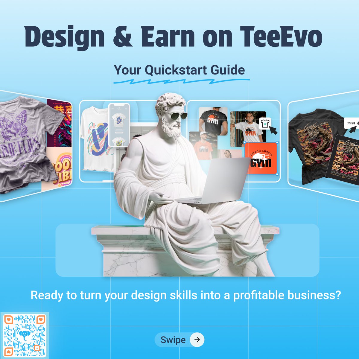TeeEvo_com's tweet image. Ready to turn your design skills into a profitable business? Our quickstart guide will show you how to design, upload, price, and sell your t-shirts on TeeEvo. Sign up for our pre-launch and get ready to launch your design empire!#DesignAndEarn #SellYourDesigns #Onlin #PreLaunch