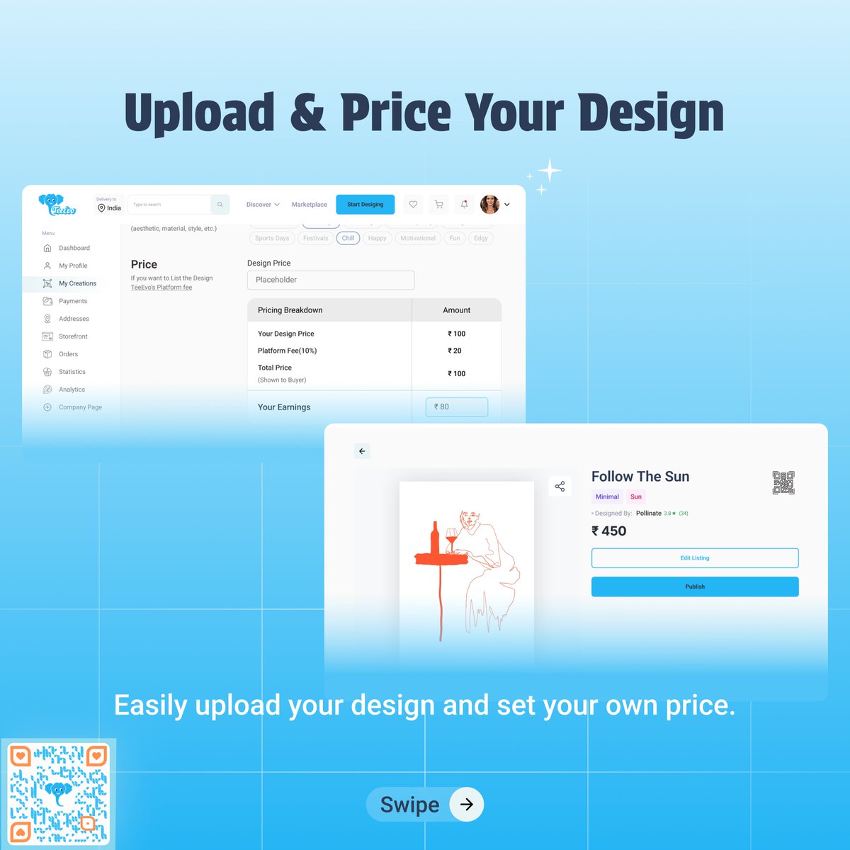 TeeEvo_com's tweet image. Ready to turn your design skills into a profitable business? Our quickstart guide will show you how to design, upload, price, and sell your t-shirts on TeeEvo. Sign up for our pre-launch and get ready to launch your design empire!#DesignAndEarn #SellYourDesigns #Onlin #PreLaunch