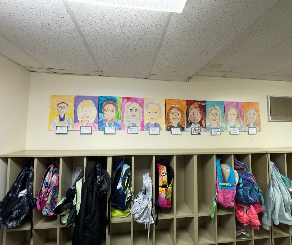 Braeside 4th graders showcased their creativity by drawing portraits of staff members as part of the school's culturally responsive committee. A great blend of art and appreciation! 🎨👏 #112leads